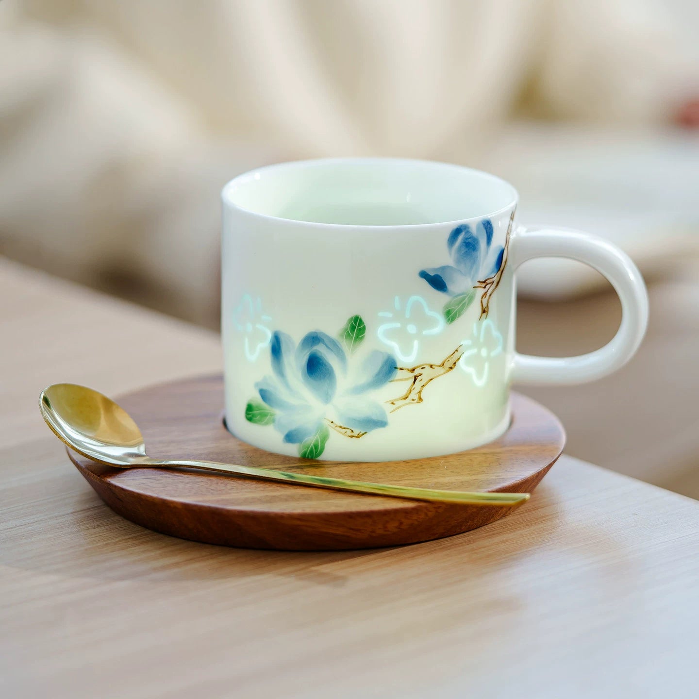 Translucent Butterfly Porcelain Cup