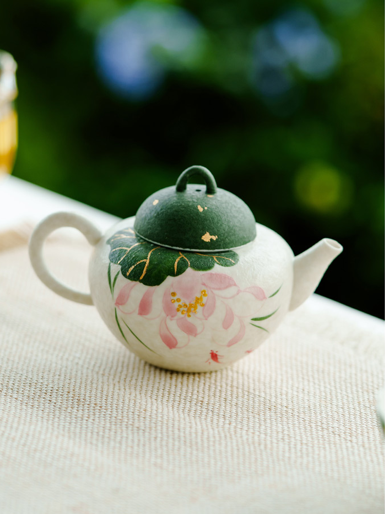 Unique handmade ceramic lotus tea pot