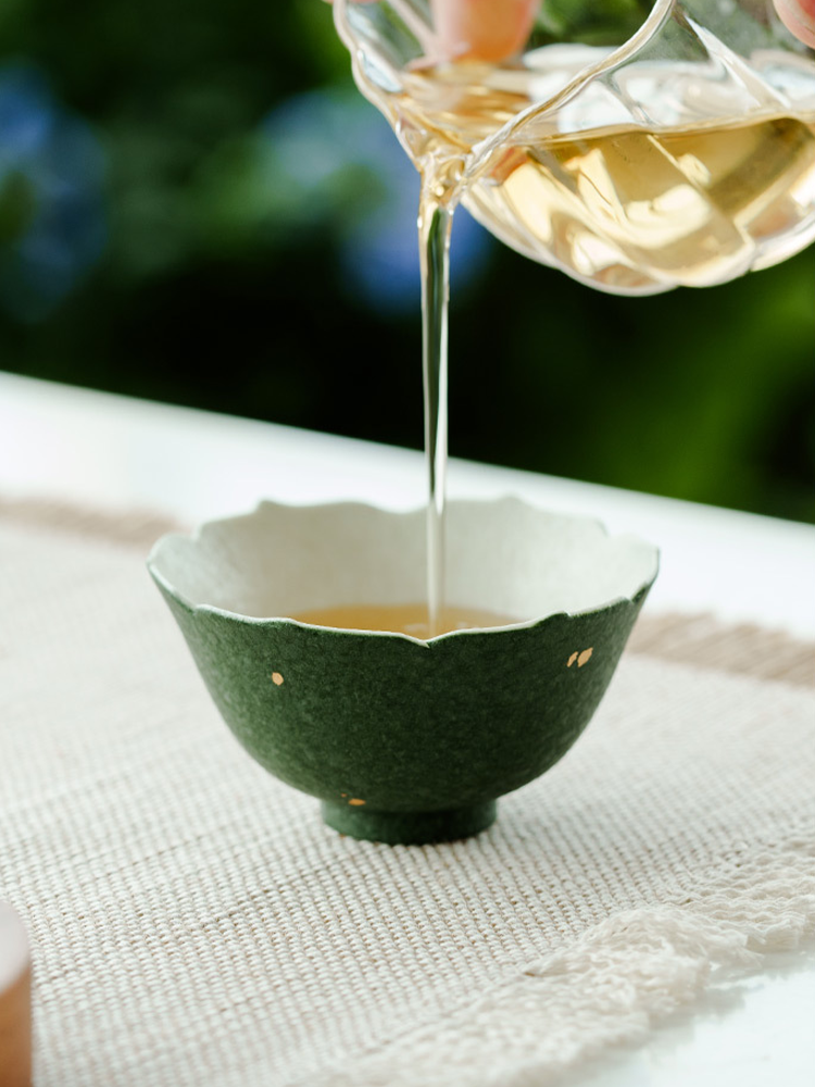 Unique handmade ceramic tea cup for floral tea