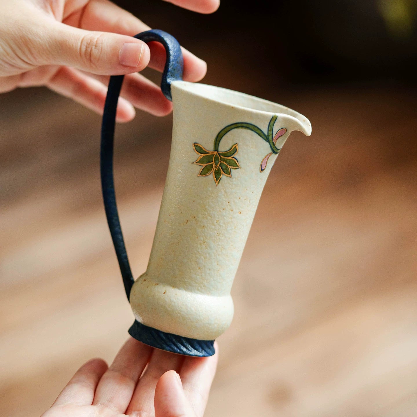 Vintage-style ceramic pitcher for milk or water