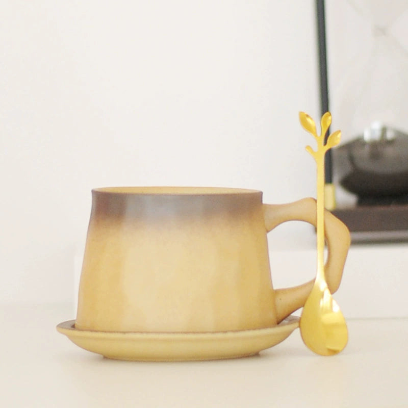 Wabi-sabi style stoneware mug set for mindful tea moments

