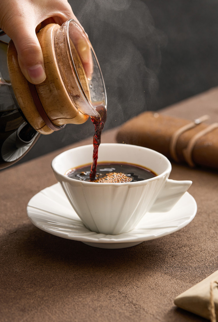 White porcelain coffee and tea cup collection by GOSEUNG.