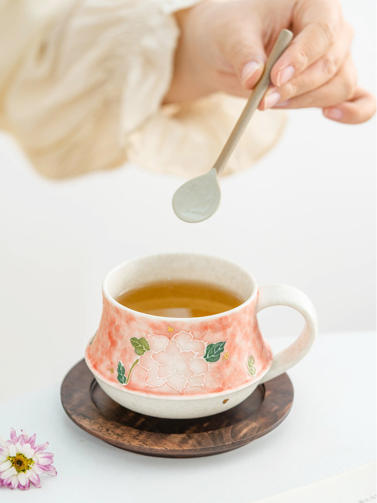 aesthetic morning coffee cup with ergonomic wide base design