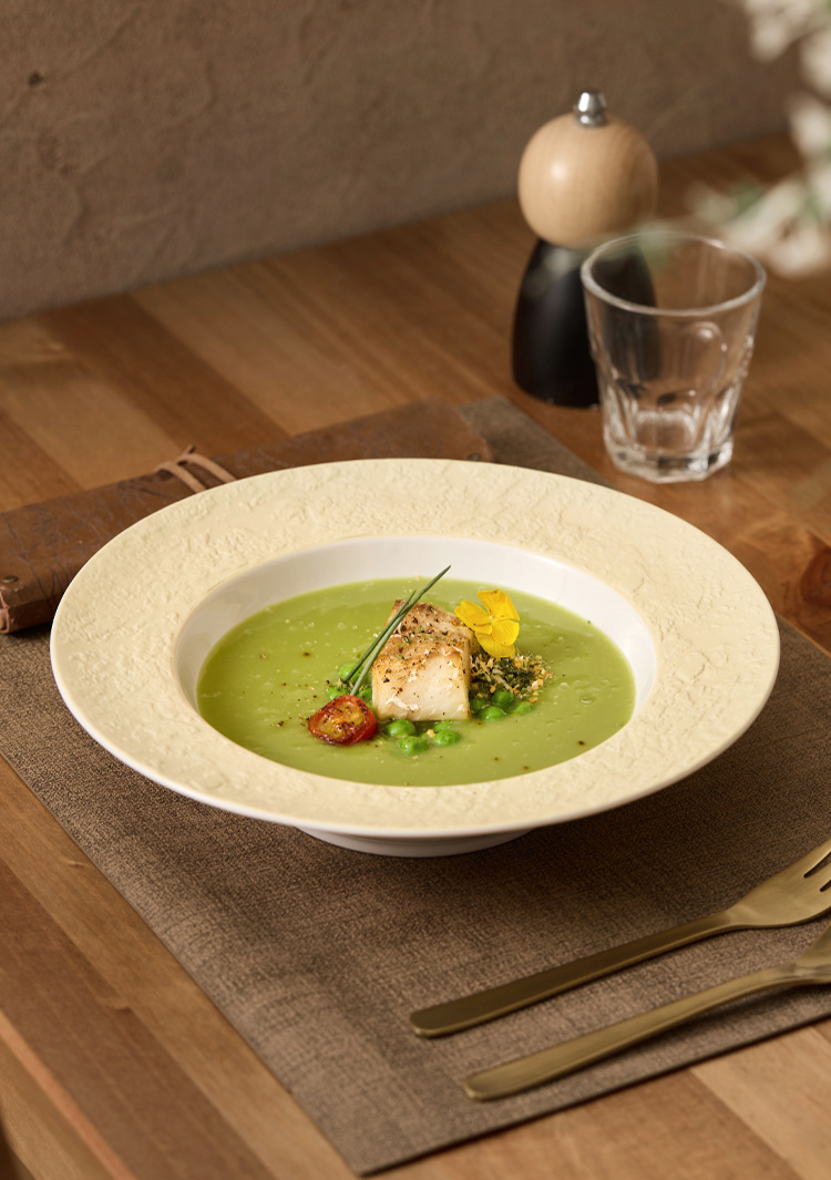 contemporary high fired reinforced pasta bowl for food photography styling
