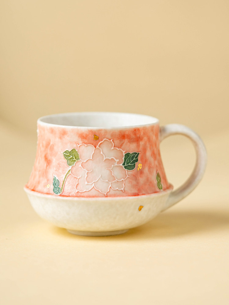 goseung collection yuan lu cup with hand painted botanical details