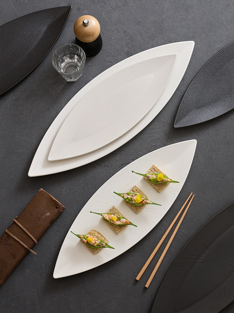 goseung quiet luxury elongated dinnerware platter for chef presentation