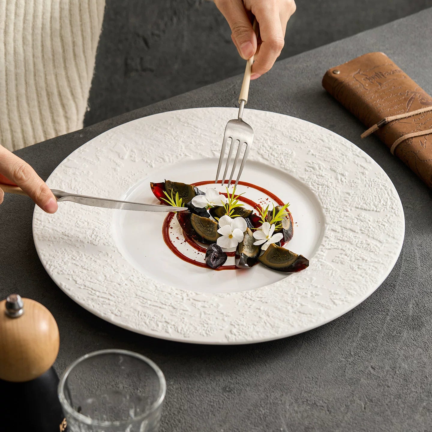 goseung tableware collection aesthetic flat matte white plate set