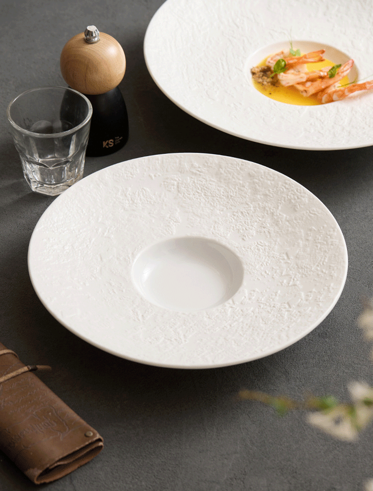 goseung textured border pure white plate dishwasher and oven safe