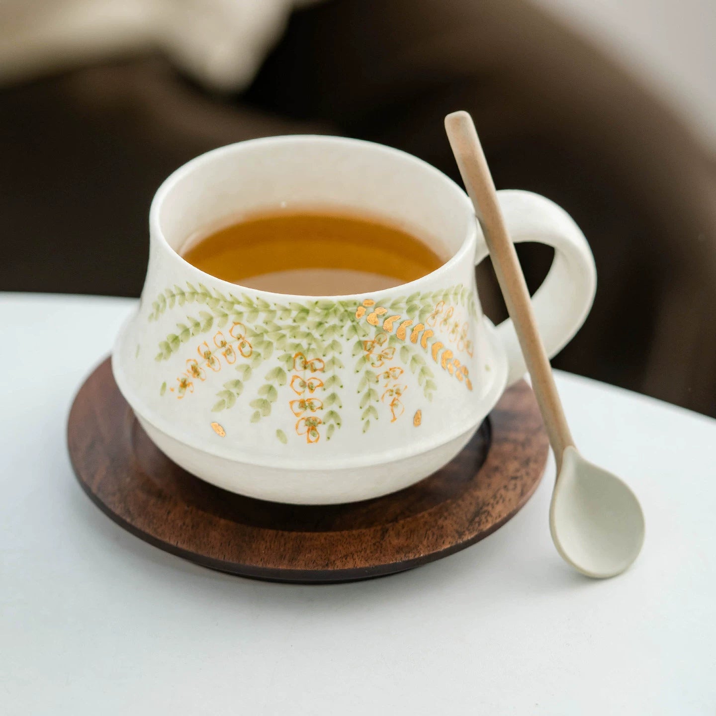 goseung yuan lu hand painted wisteria willow ceramic coffee cup