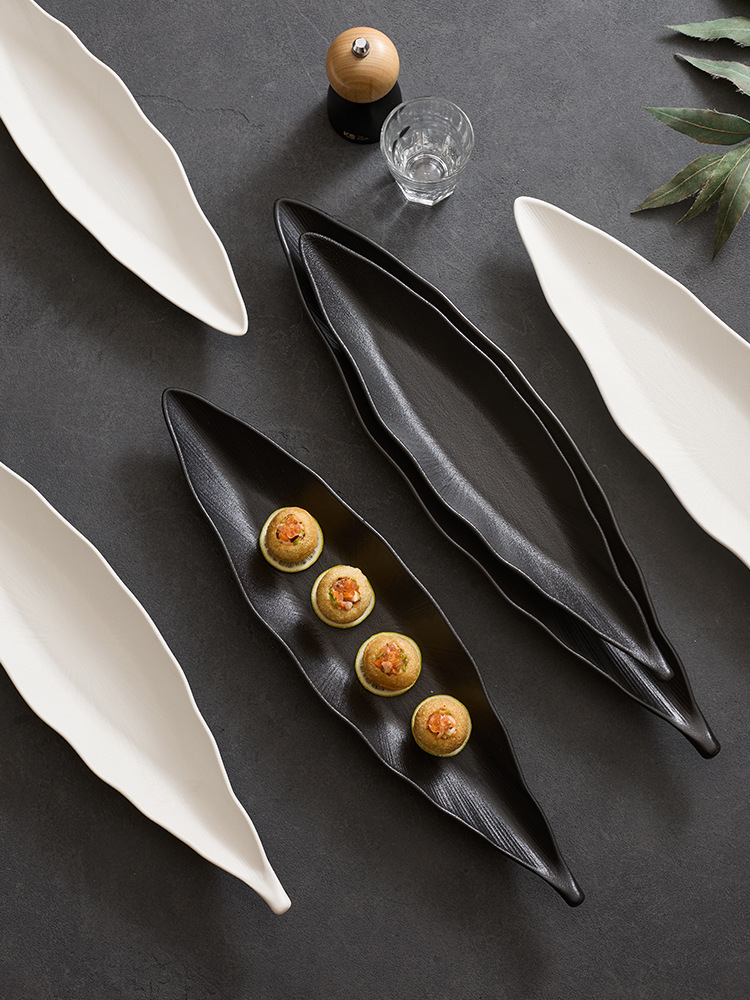 high fired stoneware long leaf plate dishwasher and oven safe