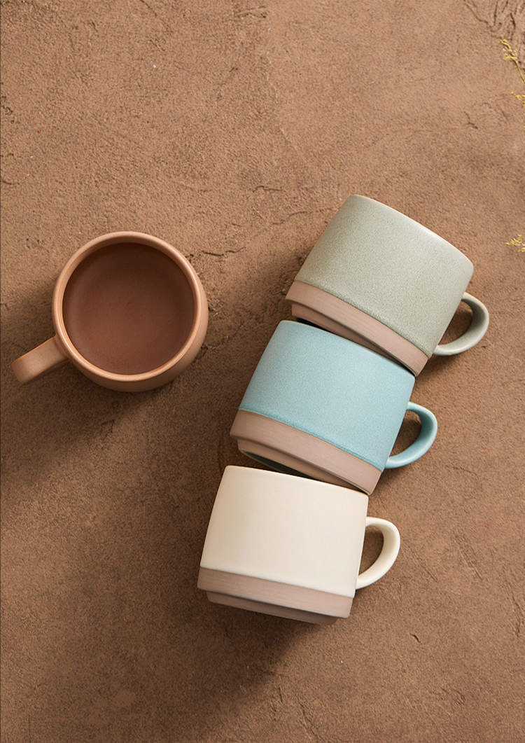 luxury cloud white coffee mug with non slip unglazed bottom