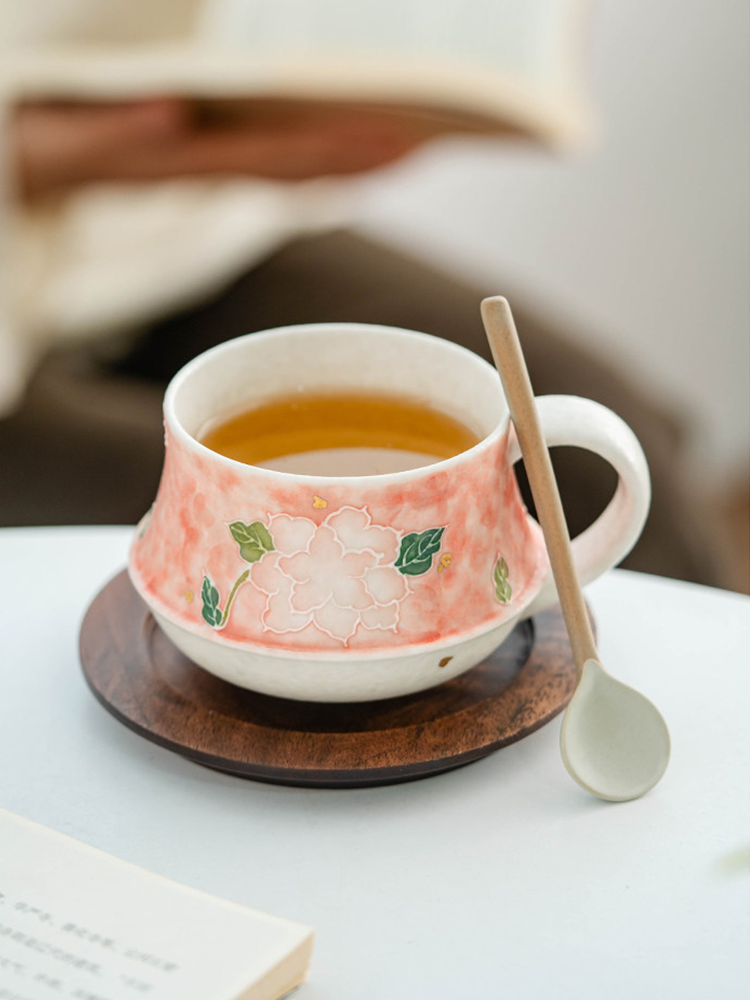 luxury tea cup with 7 6cm mouth diameter and 220ml capacity
