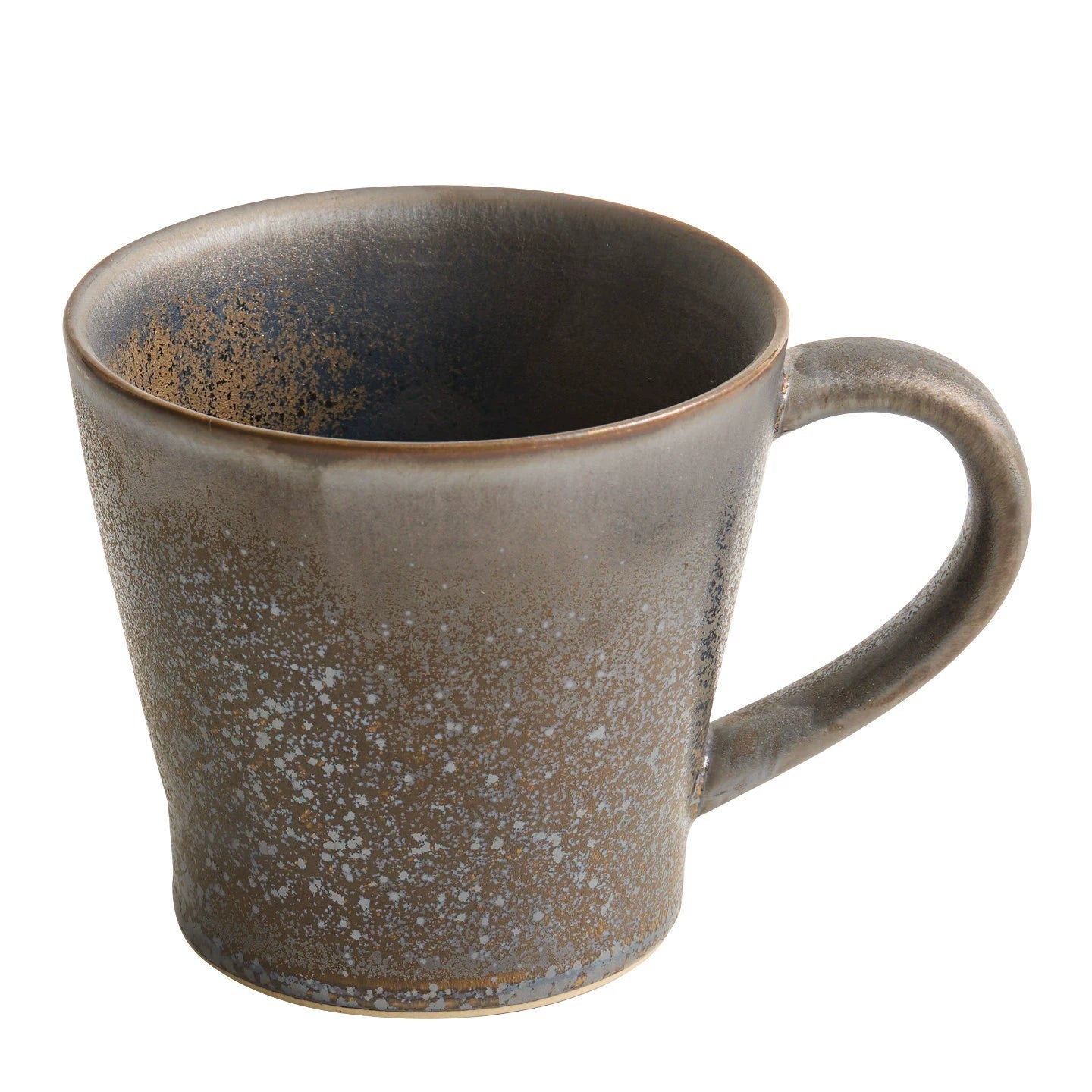 premium gilt glaze coffee cup with belted waist design and latte art