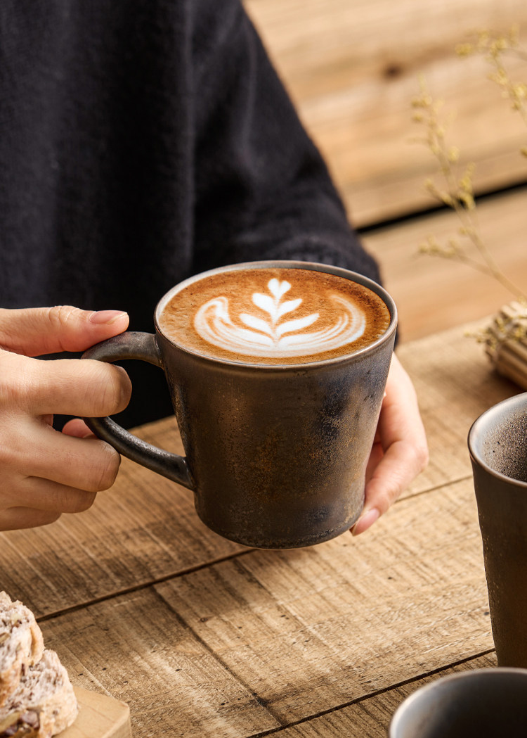 wabi sabi style high fired reinforced ceramic coffee mugs photography